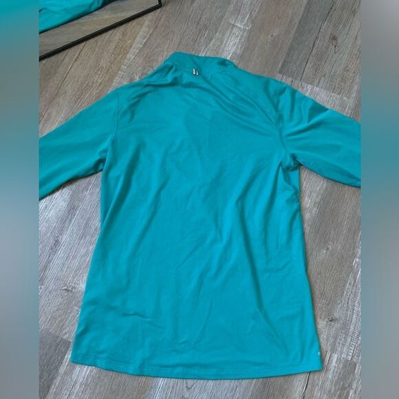 Nike Dri Fit Running Quarter Zip Long Sleeve Jacket Top Athleisure Teal Blue S - Picture 11 of 11